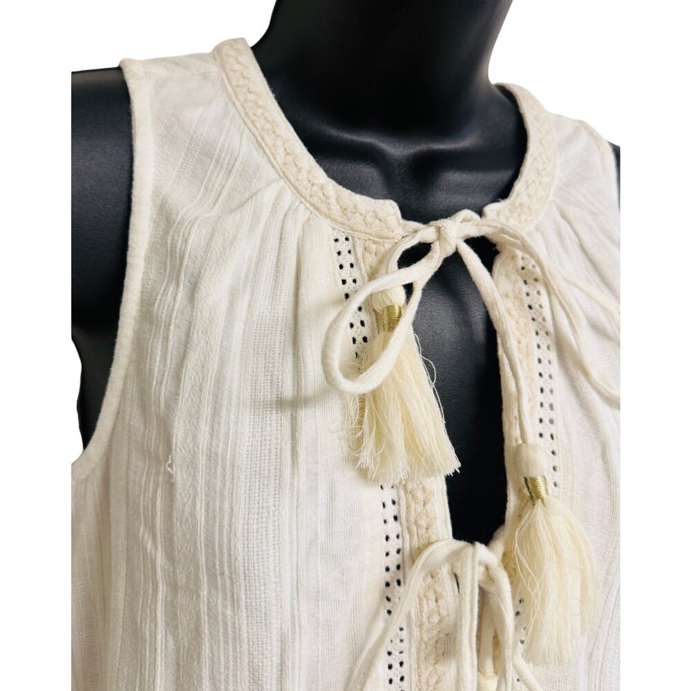 Tommy Bahama Size Medium M Womens Shift Tunic Dress My Konos Gauze Cream  New - Picture 3 of 8